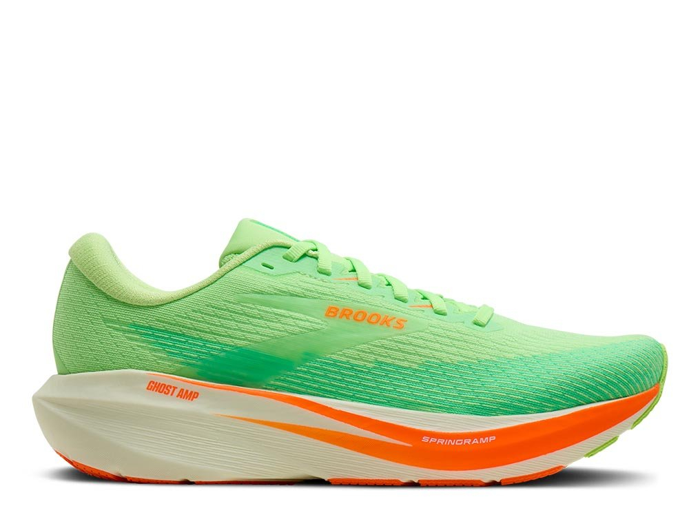 Мужские беговые кроссовки Brooks Ghost AMP M Зелёно-оранжевые