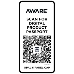 Opal с 6 панелями Aware™ кепка из переработанных материалов плотностью 240 г/м²