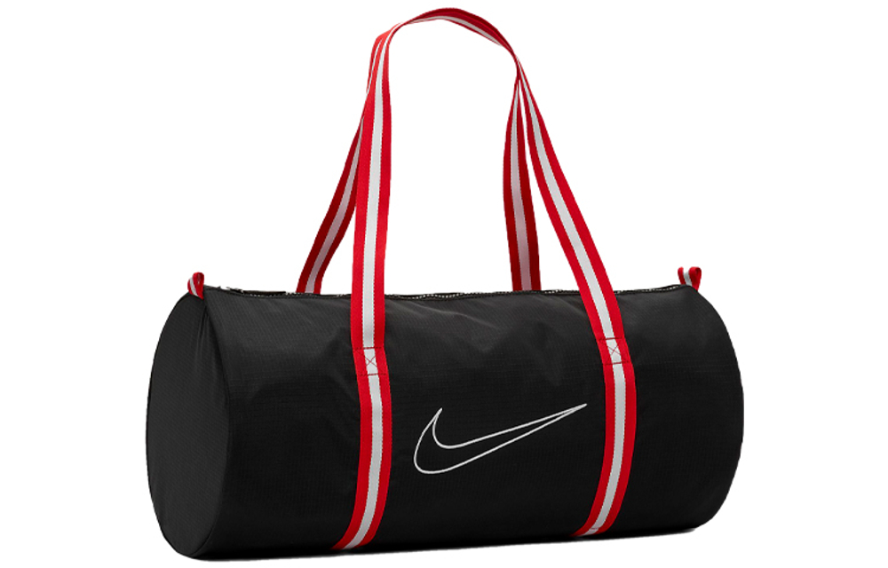 Nike Heritage Adjustable Strap Polyamide Luggage Bag One Shoulder Crossbody Handheld Travel Bag Unisex Black Red