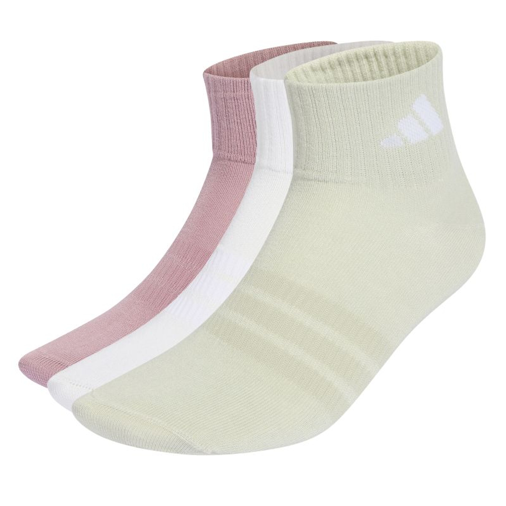 Теннисные носки Adidas Training Essential Ankle 3P - magic mauve/white/halo green