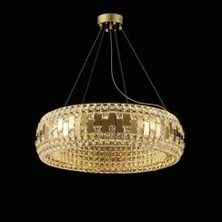Люстра подвесная светодиодная NewRgy K56-ф800*H220(1200) H GOLD, 152 Вт, золотая
