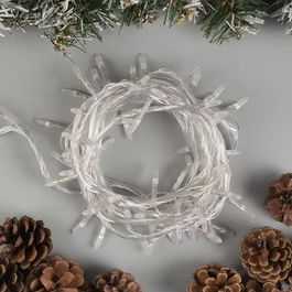 Гирлянда "Нить" 10 м с насадками "Игла", прозрачная нить, 100 LED, свечение белое, 8 режимов, 220 В