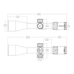 Прицел Vector Optics Tauron (Taurus) ED 5-40x56 FFP, SF, VTA-8 (MIL) - чертеж с габаритными размерами