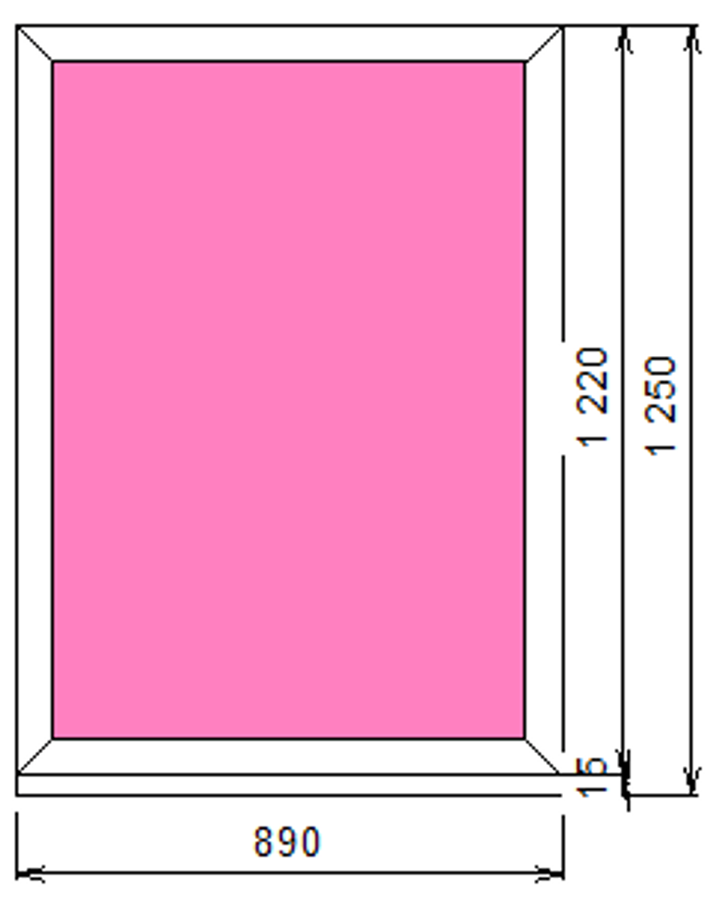 Пластиковое окно 1220 х 890 ТермА Эко