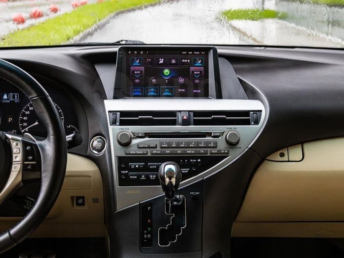 Магнитола для Lexus RX270, RX350 AL10 2009-2013 (ШГУ монохром, джойстик в комплекте, рамка тип 2) - FarCar BM9-2K-9634F2A монитор 9.5" 2K QLED на Android 14, Быстрая, CarPlay, 4G SIM-слот