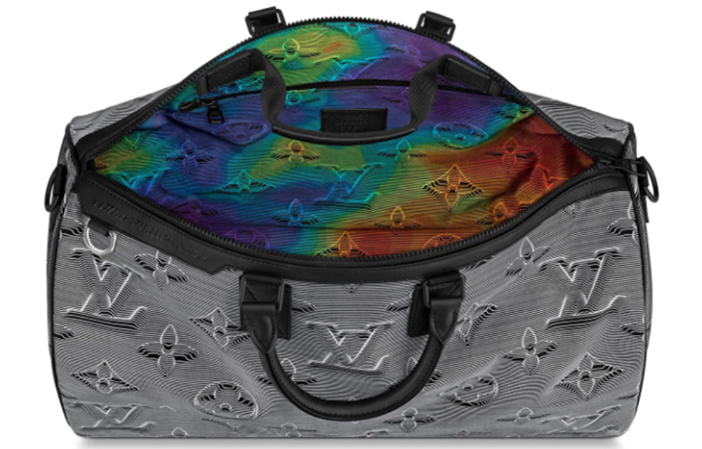 LOUIS VUITTON Reversible Keepall Bandouliere Monogram 3D 50 Rainbow/Gray/Black