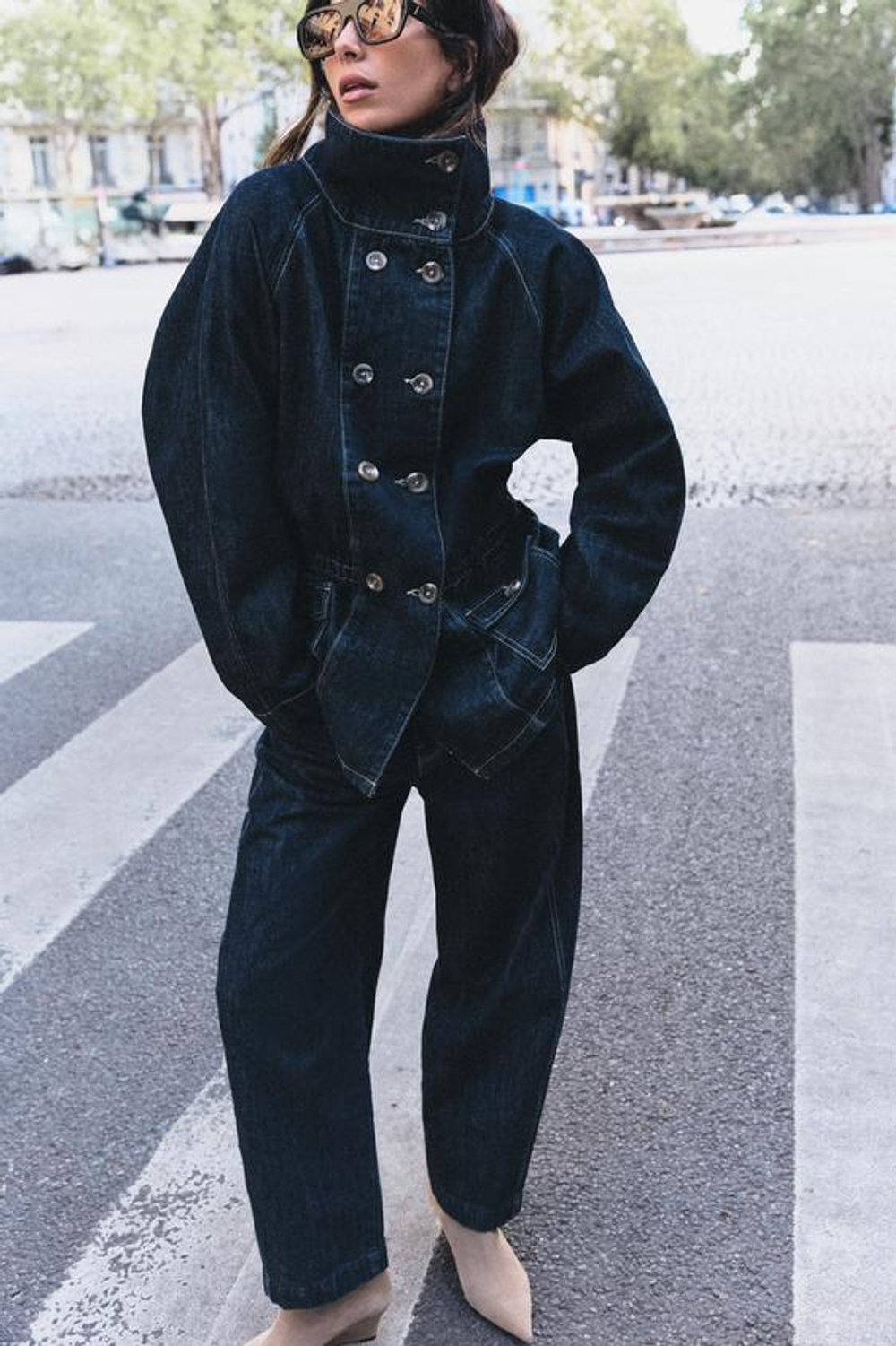 ZARA ДЖИНСЫ Z1975 TAPERED: ВЫСОКАЯ ПОСАДКА, СИНИЙ