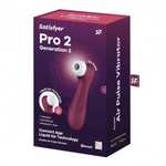 Pro 2 Generation 3 App Вакуумный стимулятор с вибрацией с управлением через смартфон (Цвет: бордовый)