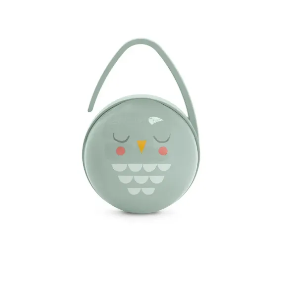 Футляр для двух сосок Suavinex Owl с ручкой для подвешивания Зеленый