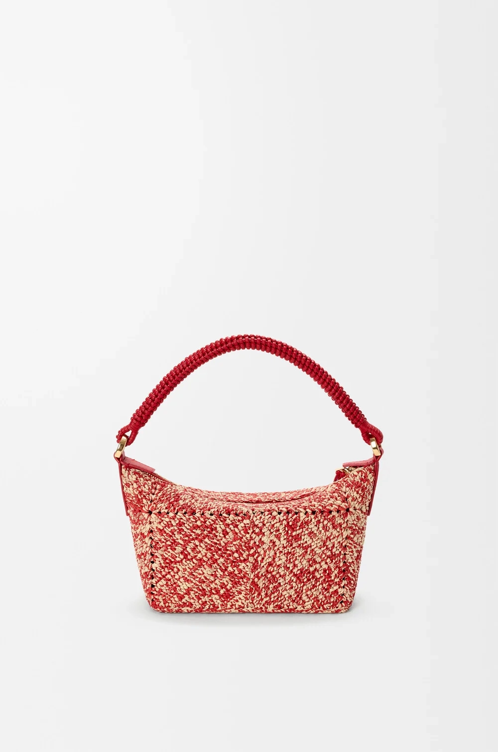 Loewe Мини-сумка Cala из телячьей кожи и рафии, красный