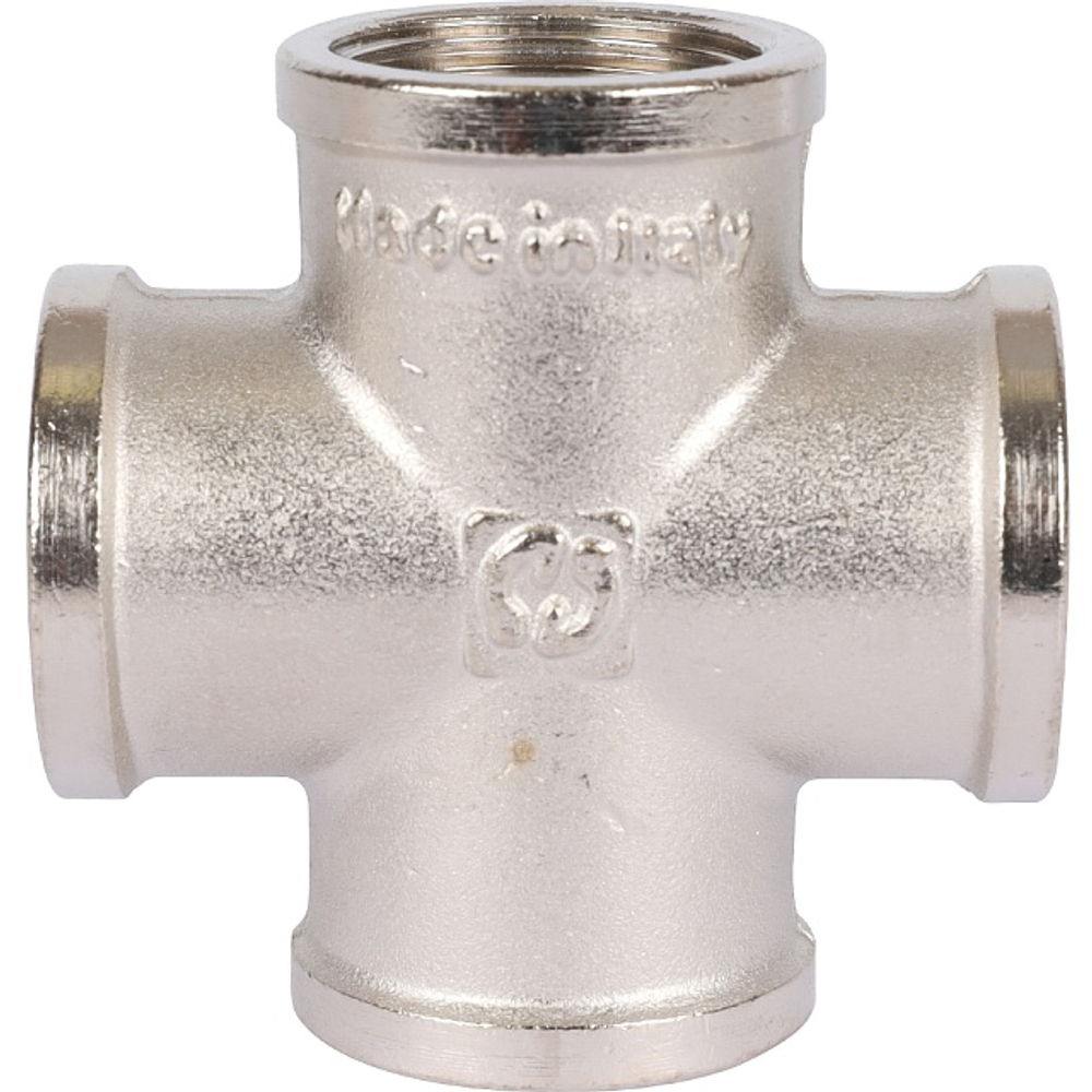 Крестовина STOUT SFT 0031 - 3/4" (для стальных труб, латунь никелированная)