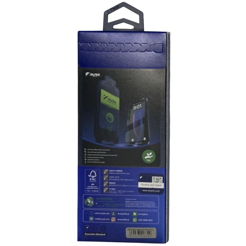 Защитное стекло i-Phone 17 Pro 6.3" Anank 2.5D 5X Easy to install Black