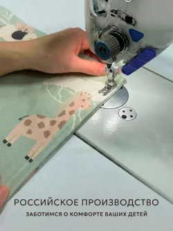 Простынь на резинке 90х200 х26 см поплин Звери Африки