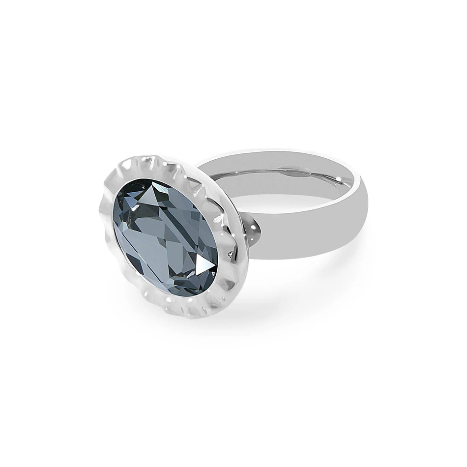 Кольцо Qudo TIVOLA UNICA big (S/P) Crystal silver night 58 687531 размер 18,5