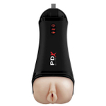 Вибромастурбатор вагина с голосовым сопровождением PDX Elite Talk Back Super Stroker (Цвет: черный с телесным)