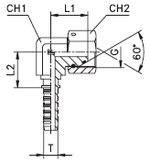 Фитинг DN 12 BSP (Г) 1/2 (90) compact (o-ring)