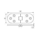 Петля секретерная L80*W30, хром 50141 (мф-7917)(нт-16012)