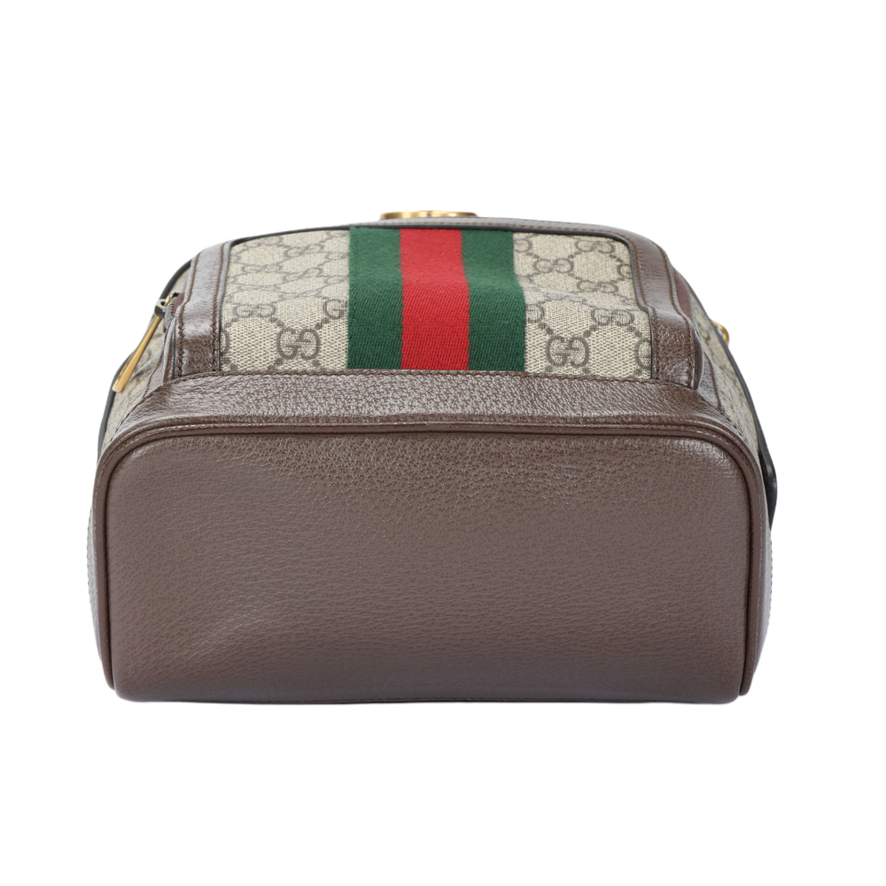 GUCCI Ophidia Canvas With Leather Backpack Small Unisex Ebony/Brown