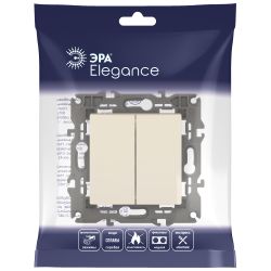 Выключатель ЭРА Elegance 14-1104-02 двойной 10АХ-250В IP20 слоновая кость | Эра Elegance