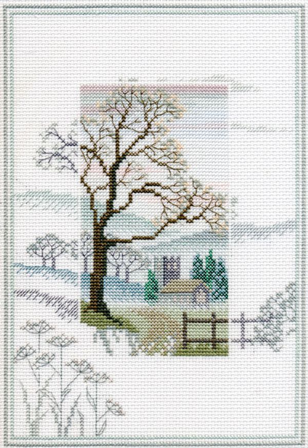 Набор для вышивания нитками Derwentwater Designs, Winter Tree, 25х17,2 см