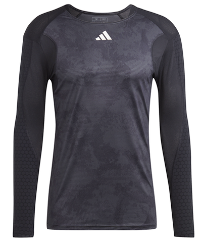 Мужская теннисная футболка теннисная Adidas Paris Tennis Long Sleeve Tee - carbon/black