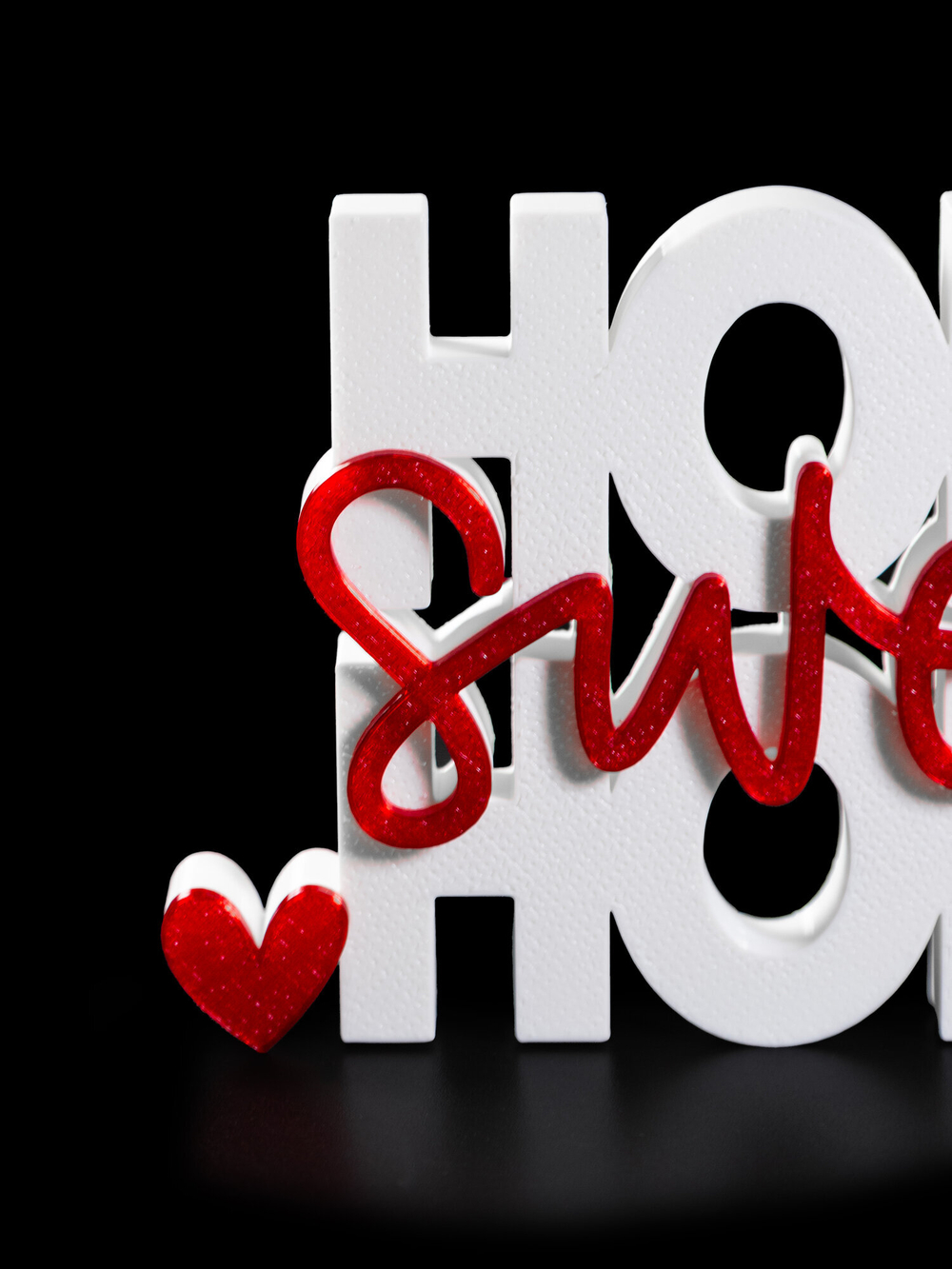 Табличка интерьерная "HOME, sweet HOME ", Дом, милый дом, 20х11 см, 3D печать, красно-белый