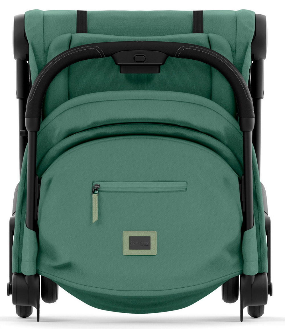 Коляска Cybex Coya Matt Black Frame Cloud G i-Size Lava Grey Leaf Green с дождевиком и бампером