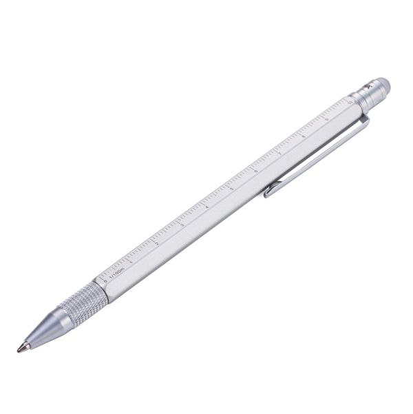 Ручка шариковая Troika многофункциональная Construction Slim, металл, 14.6х0.9х1.1 см, серебро