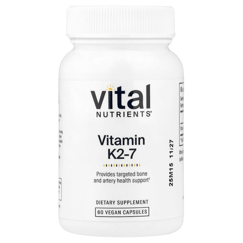 Vital Nutrients, Витамин K2-7, 60 веганских капсул (180 мкг в капсуле)