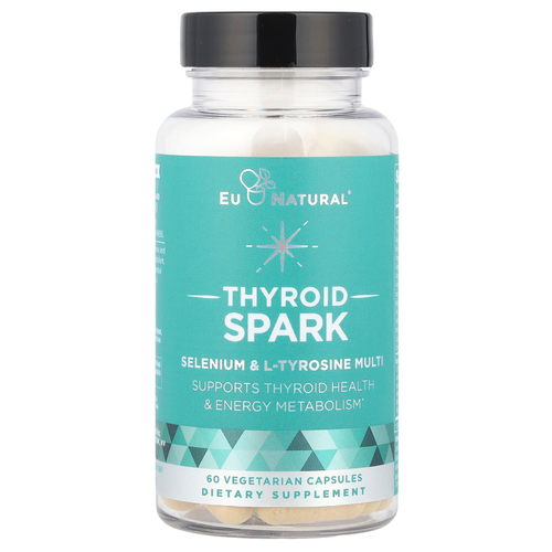 Eu Natural, Thyroid Spark, селен и L-тирозин, 60 вегетарианских капсул