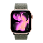 Умные часы Apple Watch Series 11 GPS, 46mm, Rose Gold Aluminium Case with Forest Sport Loop