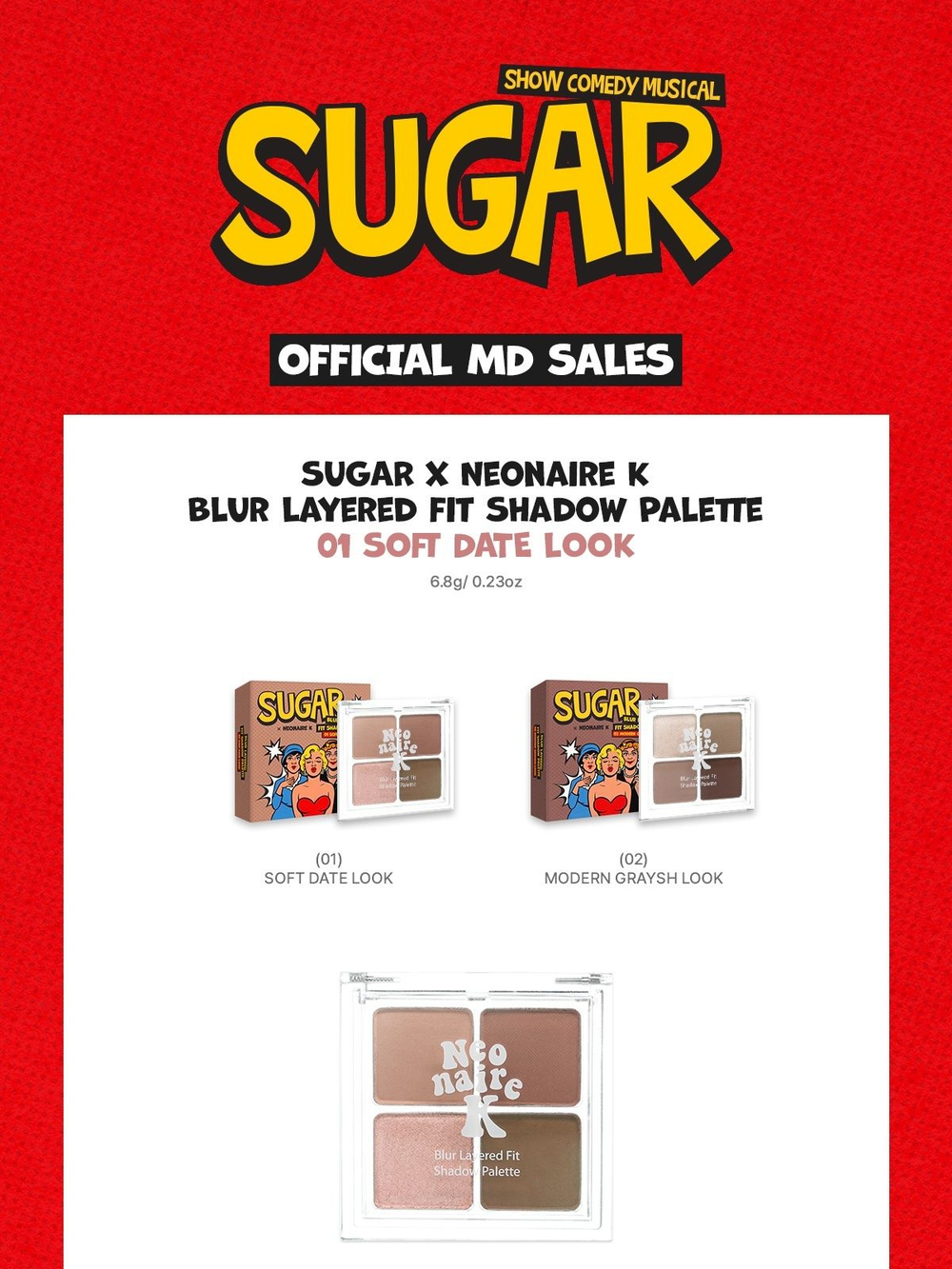 товары SUGAR : Show Comedy MUSICAL Official MD SHADOW PALETTE 01 SOFT DATE LOOK