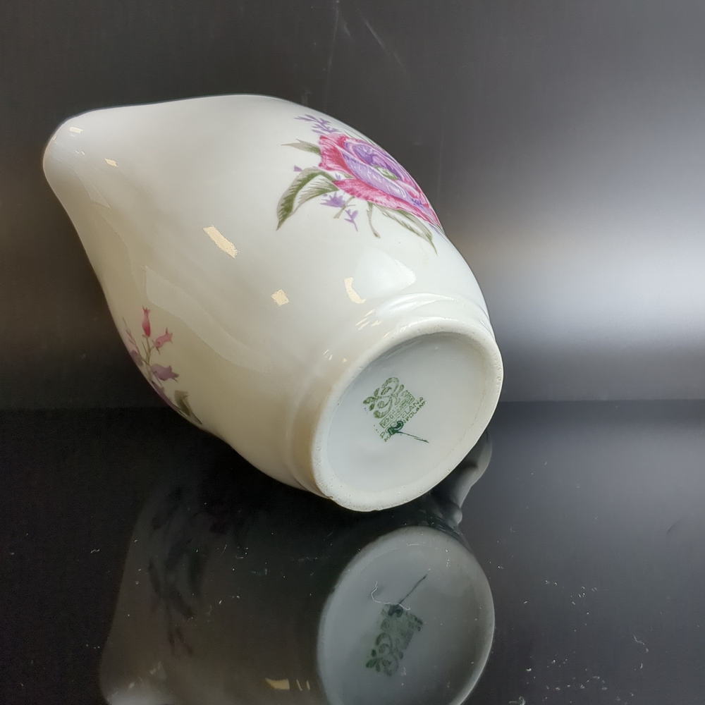 Молочник фарфоровый изящные цветы, Wloclawek porcelana, золочение, винтаж Польша, времён СССР 1967-1973 гг