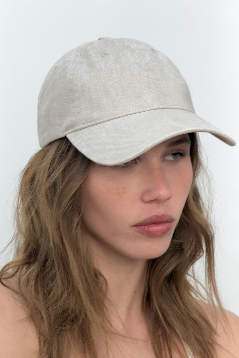 ZARA ОДНОТОННАЯ КЕПКА ИЗ САРЖИ, СВЕТЛО-СЕРЫЙ