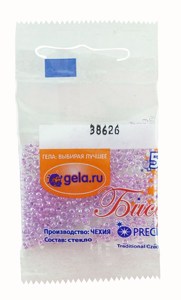 Бисер Preciosa 10/0, 50 г (10 шт по 5 г), цв.38626 фиолетовый прокрас прозр.