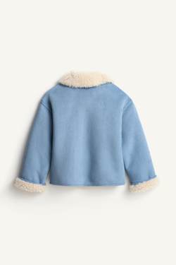 ZARA КУРТКА-ДУБЛЕНКА - LIMITED EDITION, СВЕТЛО-СИНИЙ