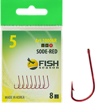 Крючок Fish Season 10006-R07 №7 8шт Sode-Red с ушком Корея покрытие RED