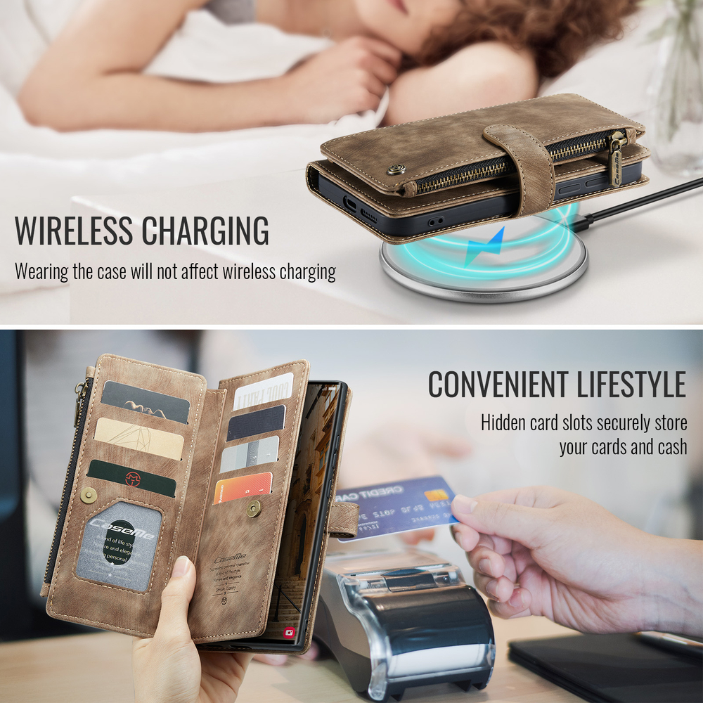 Многофункциональный чехол-кошелек CaseMe 3 in 1 Matte Wallet для Samsung Galaxy S26 Ultra