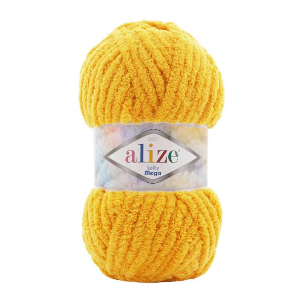 Пряжа Alize (Ализе) Softy Mega / уп.5 мот. по 100 г, 70 м, 216 мимоза