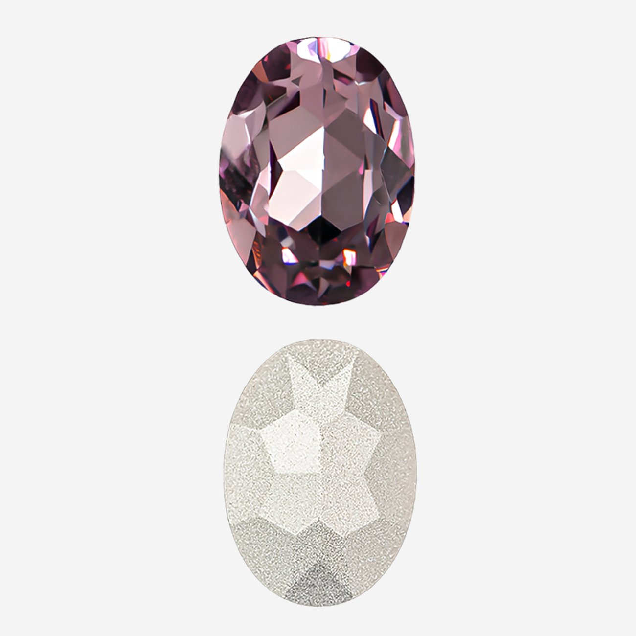 Кристалл Овал (Oval Fancy Stone), оттенок "Вересковый"/"Heather", 18*13мм