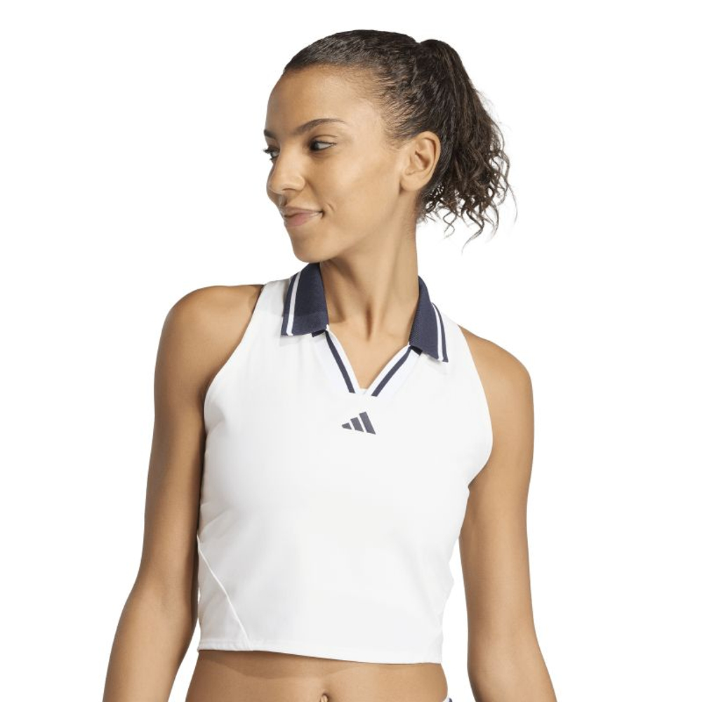 Женский теннисный топ Adidas Tennis Climacool Crop Tank Pro - white