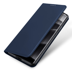 Чехол книжка из PU кожи синего цвета от Dux Ducis для Xiaomi Redmi Note 14 Pro 5G и Poco X7 5G, серия Skin Pro Series Case