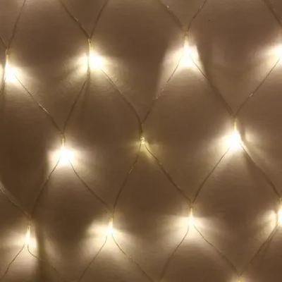 Гирлянда для улицы СЕТКА «Мерцание» ш2,0* в1,5 м 192 ламп LED, прозр.пров,1 реж.,IP-54, Теплый белый (возможность соединения)