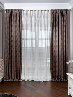 Ткань Портьера 275x260 Garda Decor Fiji коричневая Коричневый