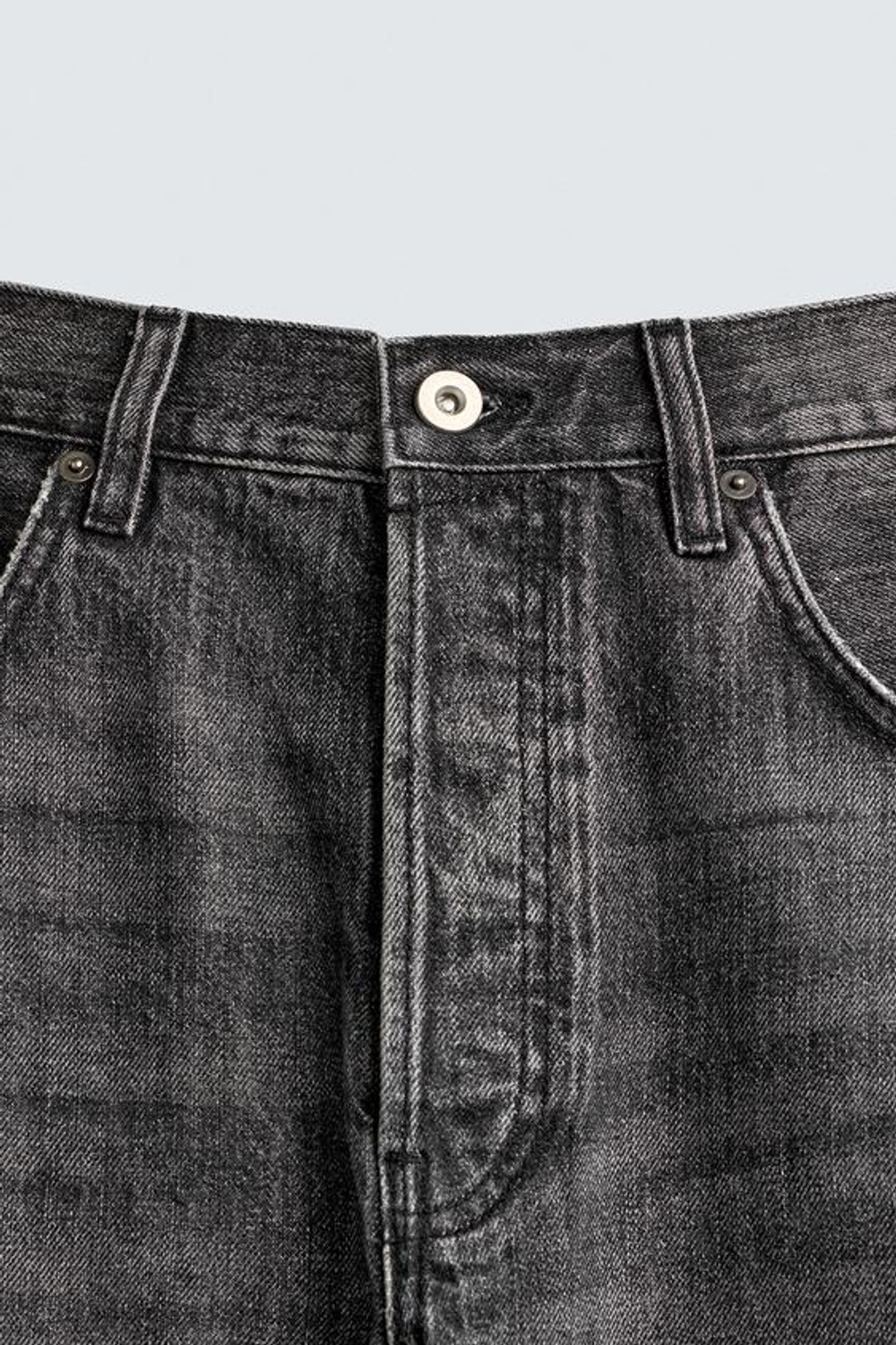 ZARA ДЖИНСОВЫЕ ШОРТЫ BAGGY FIT, УГОЛЬНЫЙ