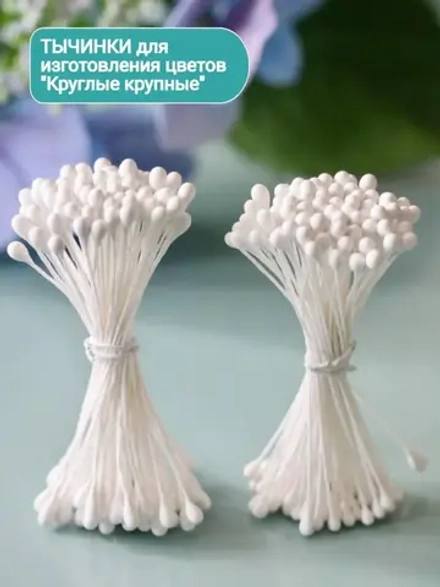 Тычинки круглые белые  крупные (2 пучка)