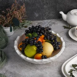 Салатник 1500 мл d 26,5 см h8 см Crush Honeycombs белый фарфор P.L. Proff Cuisine [1]