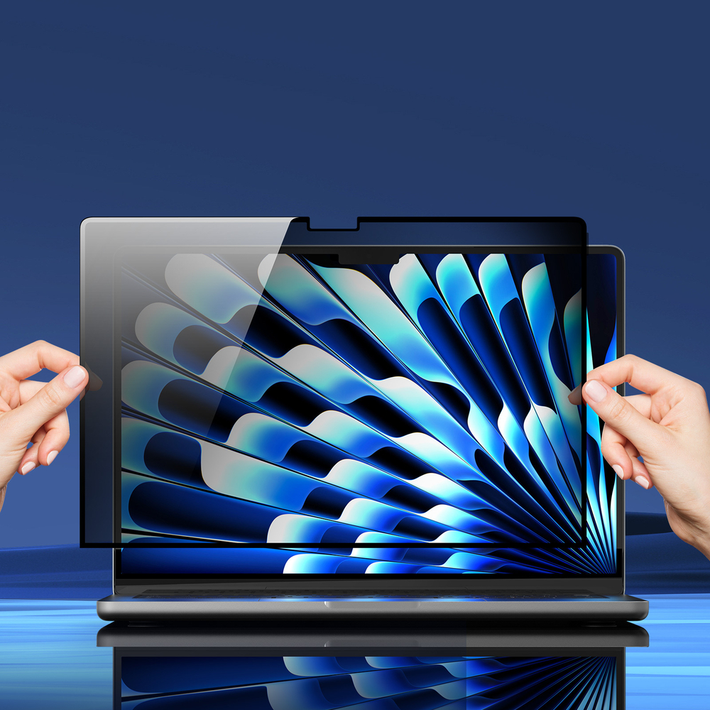 Защитная пленка анти-шпион для экрана ноутбука MacBook Air 15.3 (2023, 2024-2025) от от Dux Ducis, серия Leno Series Privacy Film