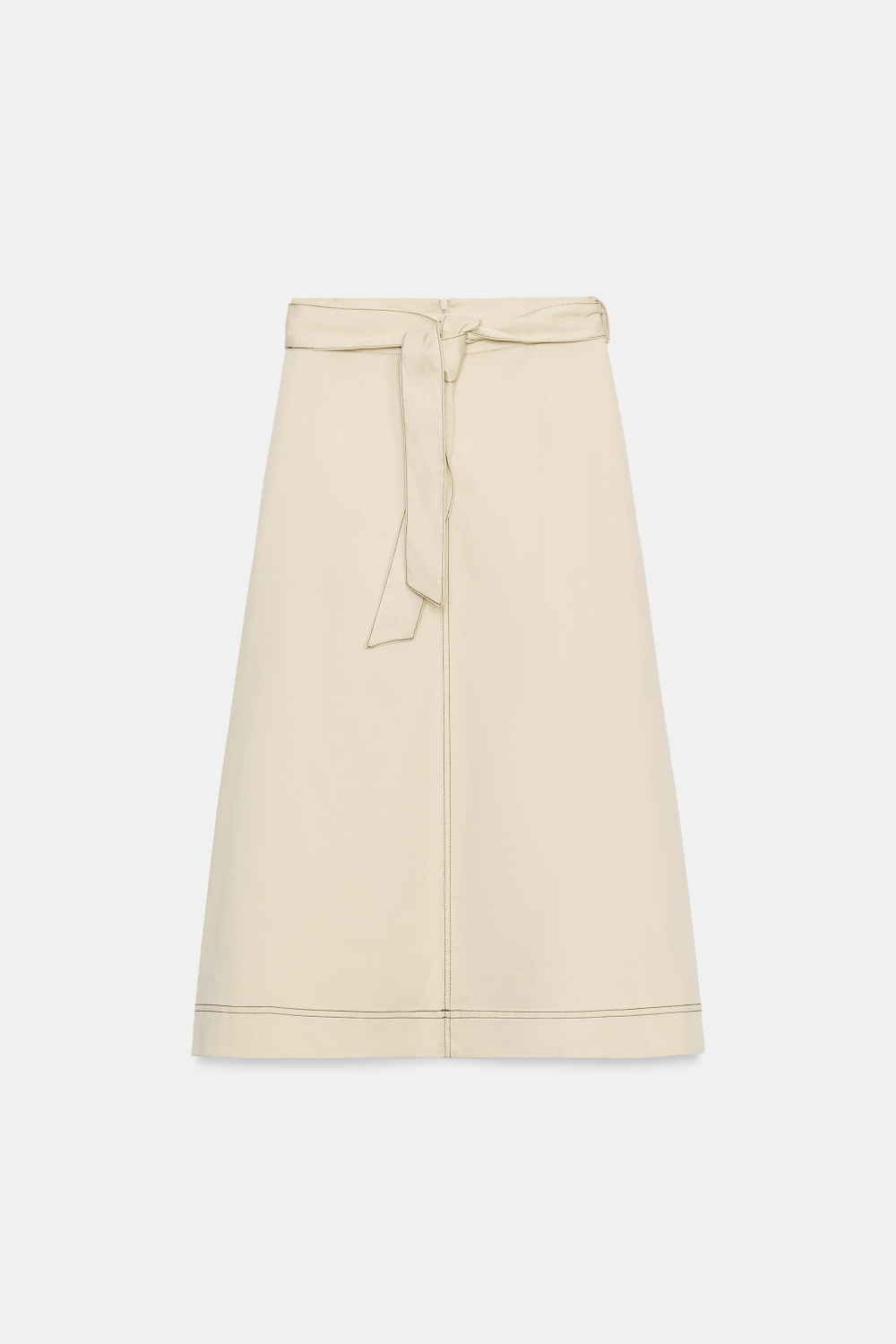ЮБКА С КОНТРАСТНОЙ ОТСТРОЧКОЙ И РЕМНЕМ — ZARA