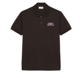 Мужское теннисное поло Lacoste Classic Fit Graphic Branding - buffalo